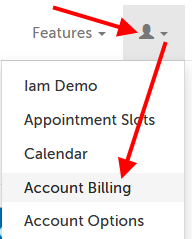 "Account Billing" in dropdown