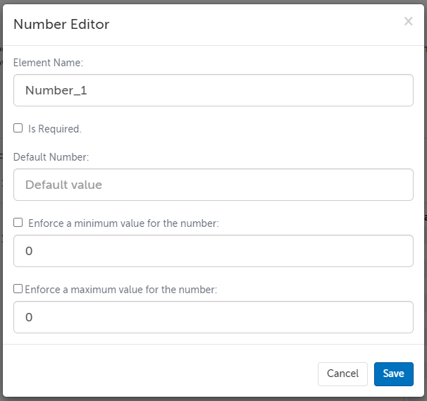 Number field editor