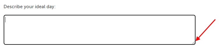 Arrow pointing at box resizer